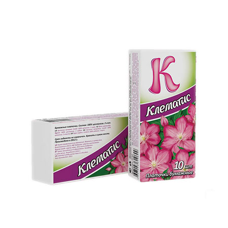 Платочки бумажные Клематис (10шт.) ПТ-12