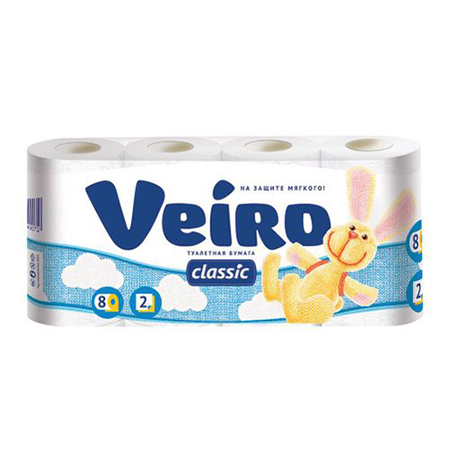 Бумага туалетная Veiro Classic 2-сл (8 рул.) ТН-5С28