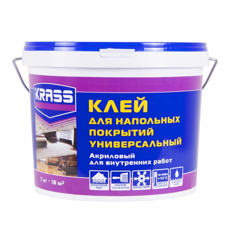 Клей универсальный акриловый для напольных покрытий KRASS 7кг 0005424