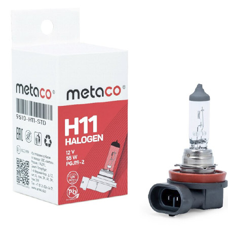 Лампа H11 12V-55W cтандартная, PGJ19-2 Metaco (арт. 9510-H11-STD)