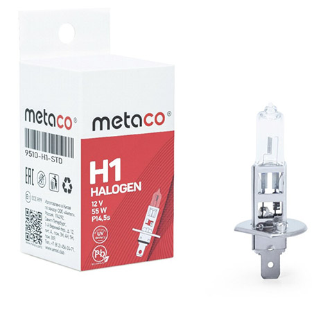 Лампа H1 12V-55W cтандартная, P14.5s Metaco (арт. 9510-H1-STD)