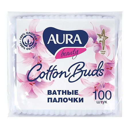 Ватные палочки Aura 100 шт. 58821/04566