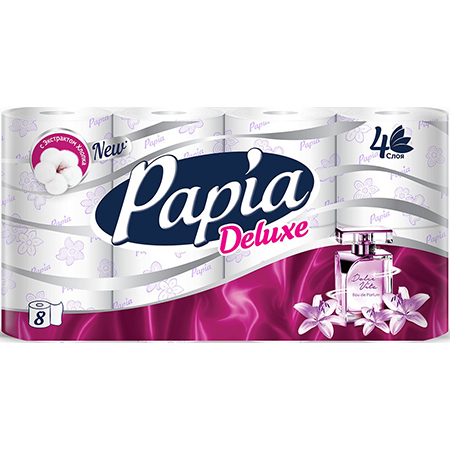 Бумага туалетная Papia Deluxe Dolce Vita 4-х сл. (8 рул.)
