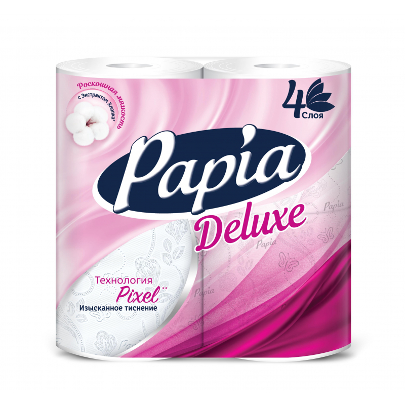 Бумага туалетная Papia Deluxe 4-х сл. (4 рул.)