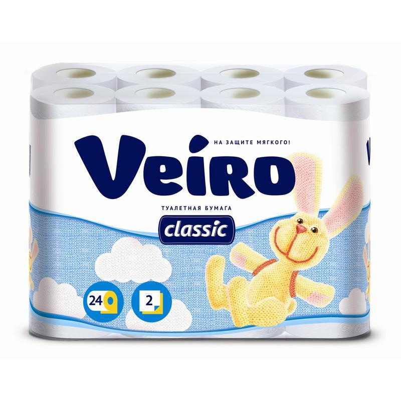 Бумага туалетная Veiro Classic 2-сл (24 рул.) ТН-5С224