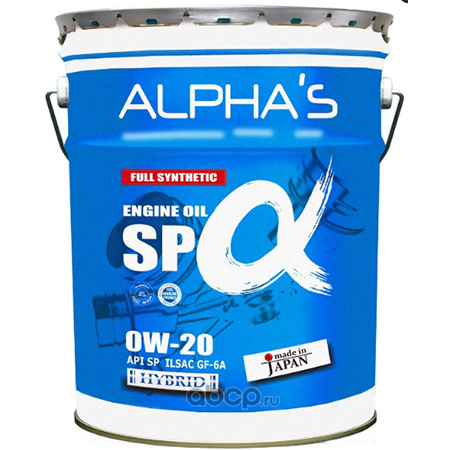 Масло моторное 0W-20, 20 л (синтетика) Alphas SN, SP (бенз)