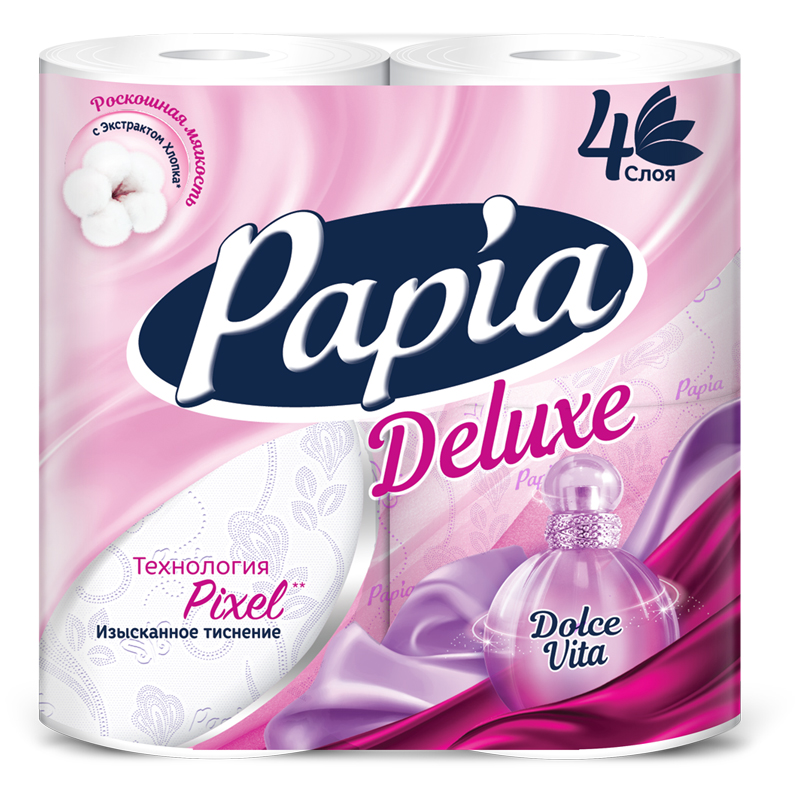 Бумага туалетная Papia Deluxe Dolce Vita 4-х сл. (4 рул.)