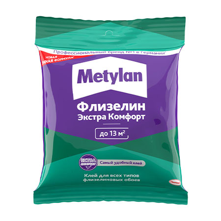 Клей для всех видов флизелиновых обоев Metylan Флизелин Экстра Комфорт Мини 90г. 2780259/3000298
