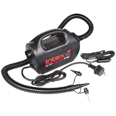 Intex, Насос электрический 12В/220В "Quick-Fill High PSI" 2-х скоростной, 400л/м, 3 насадки в