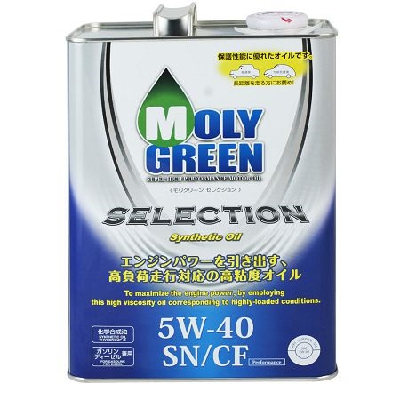 Масло моторное 5W-40, 4л (синтетика), MolyGreen Selection SN/CF (бензин)