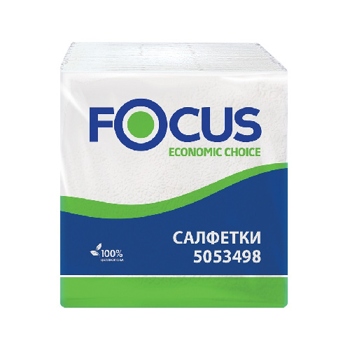Салфетки бумажные Фокус белые (100шт.) 5053498/5078436