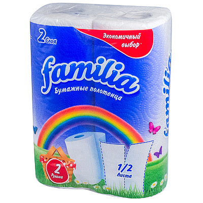 Бумажные полотенца Familia Радуга 2-х сл., 2 рул. 5050455