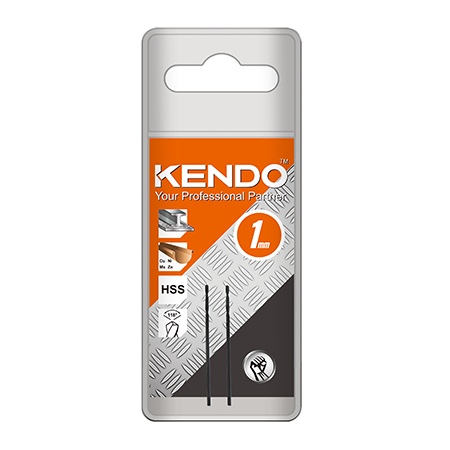 Сверло по металлу Kendo HSS-сталь 1.0x34мм, уп. 2 шт (черное покрытие) 10801005