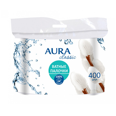Ватные палочки Aura 400 шт.