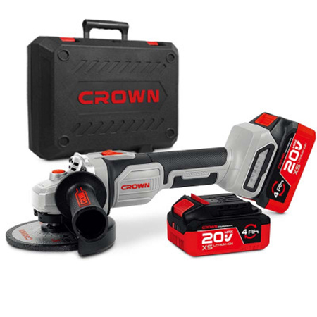 Аккумуляторная углошлифовальная машина (болгарка) Crown СТ23026-125XS-4 BMC 20В, 125мм