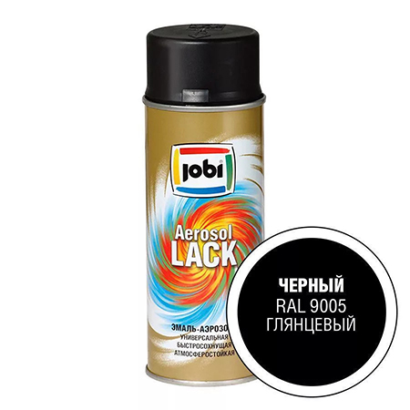 Эмаль аэрозольная Jobi Ral 9005 глянцевая черная/12