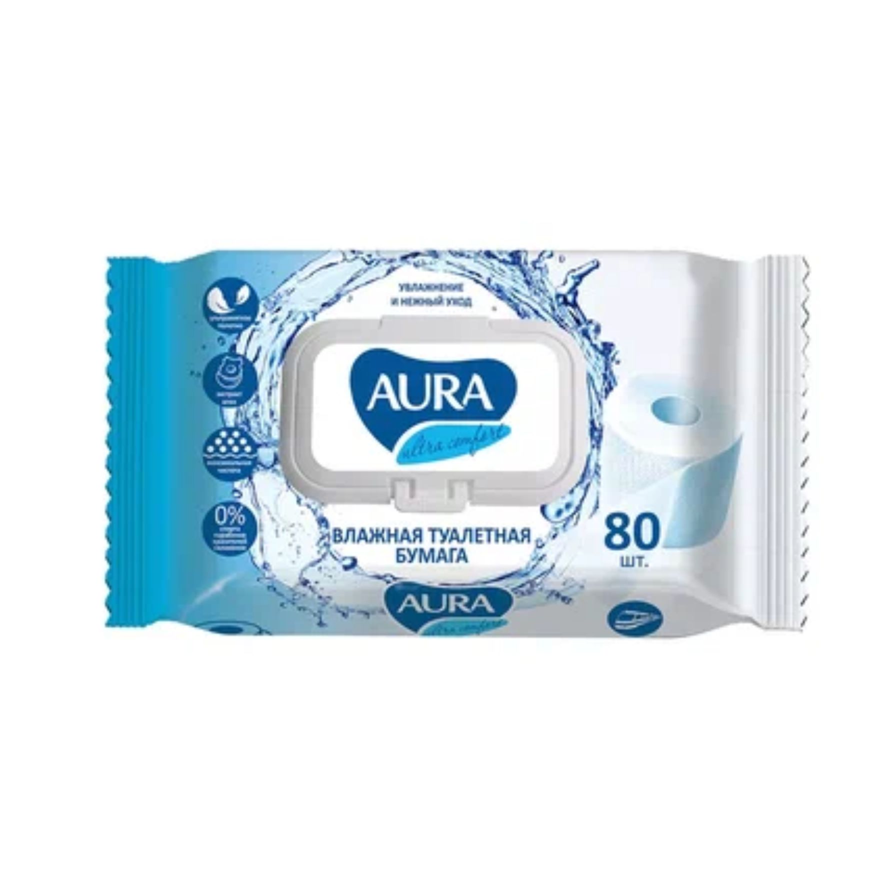 Влажная туалетная бумага Aura (80 шт.)