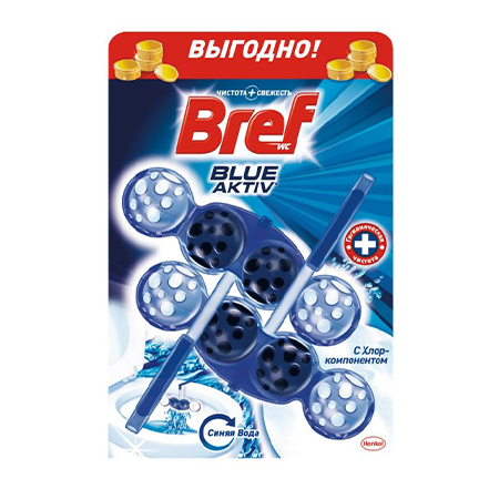 Блок для унитаза Bref Блю-актив "Хлор" 2 шт.