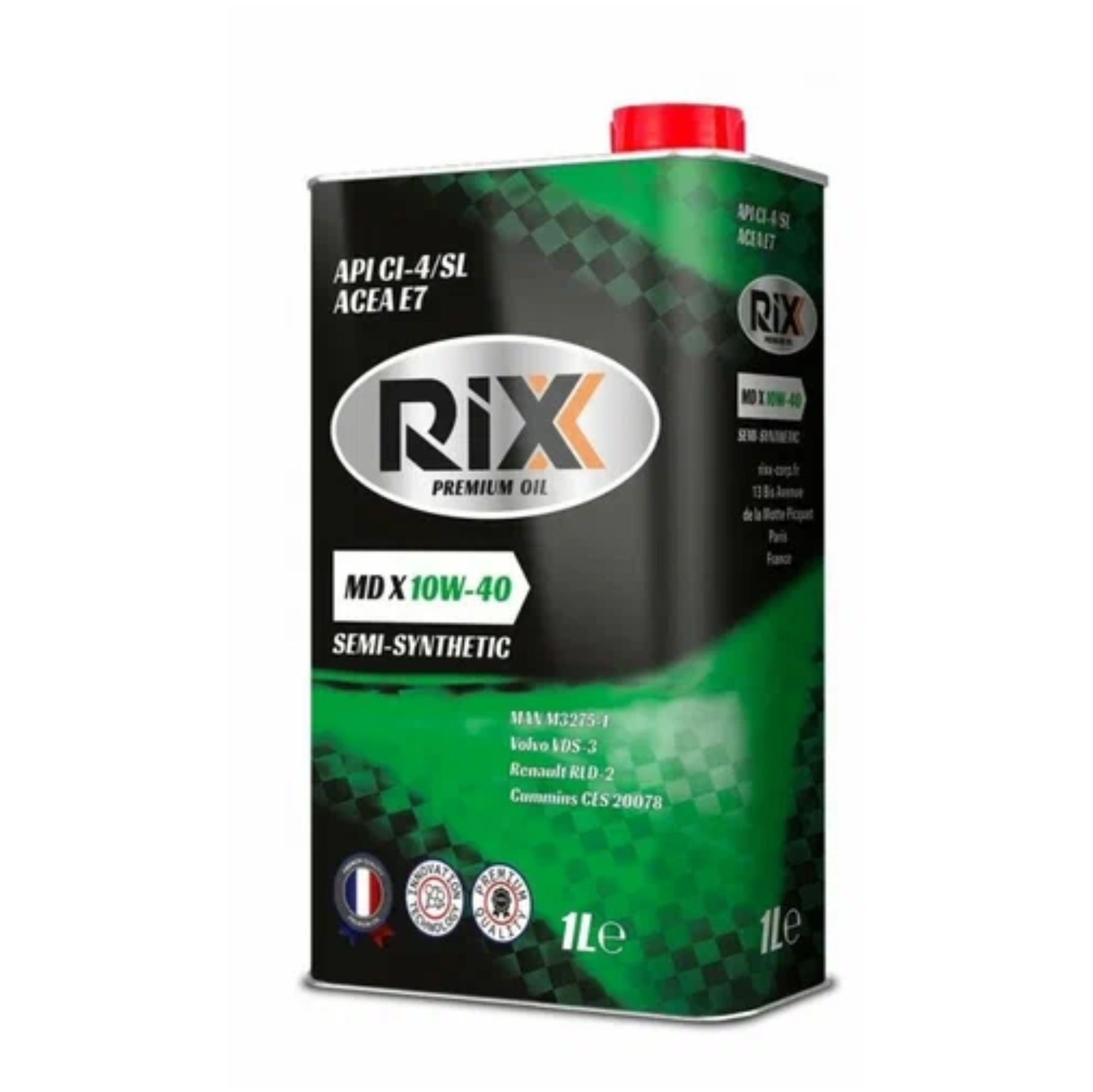 Масло моторное 10W-40, 1л (полусинтетика), Rixx MD X CI 4/SL API (дизель)