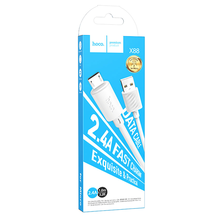 Кабель-Usb Micro HOCO Premium X88, белый