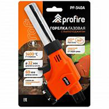 Горелка цанговая PF-340A, с пьезоподжигом, PROFIRE