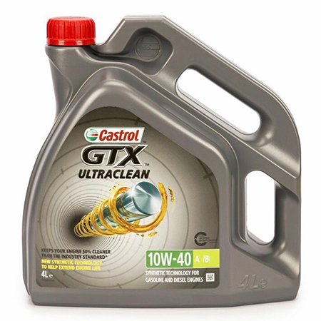 Масло моторное 10W-40, 4 л (п/синт) Castrol GTX (дизель)