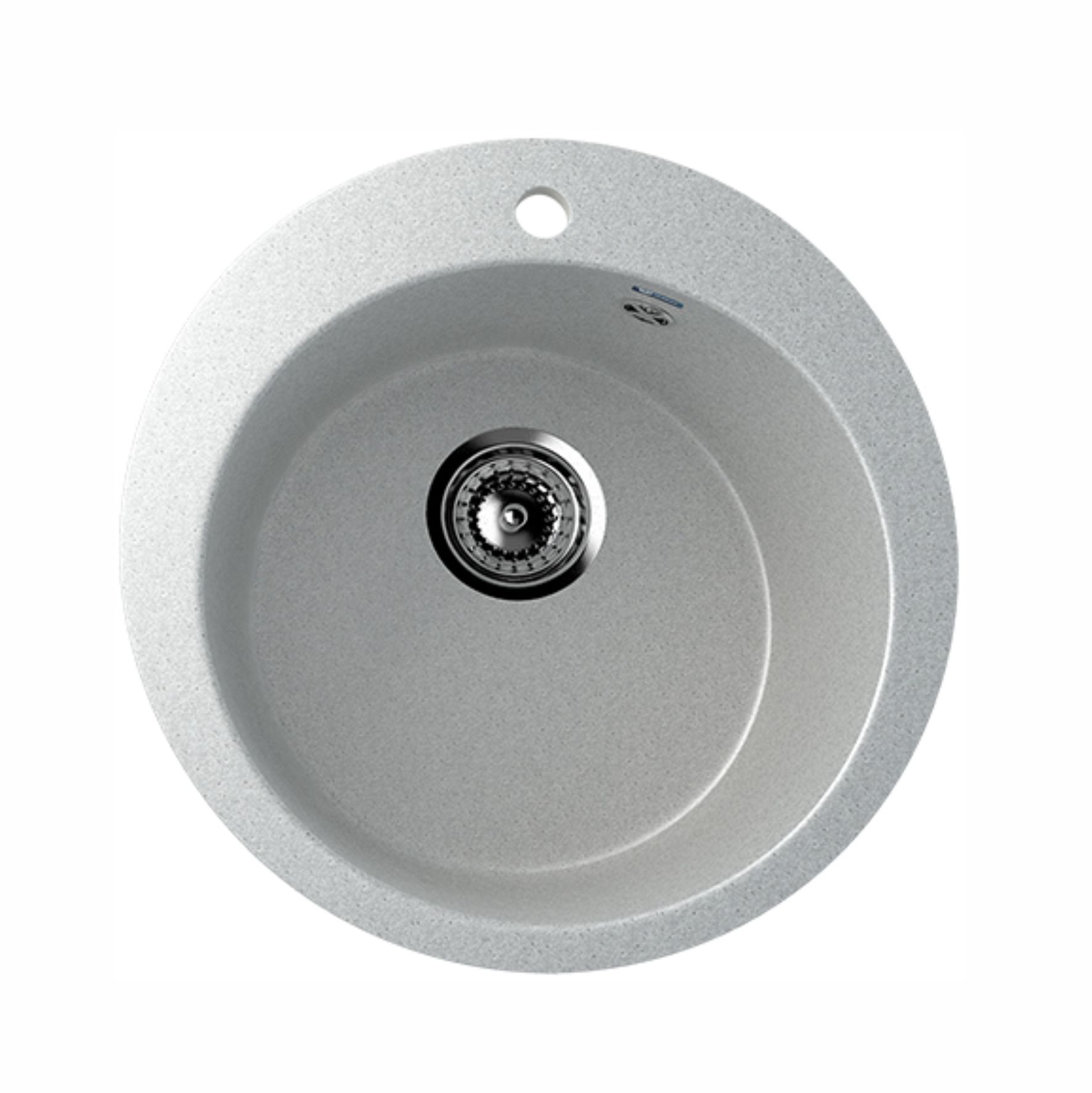 Кухонная мойка ULGRAN U-405-310 круглая с отверстием под смеситель, Серый