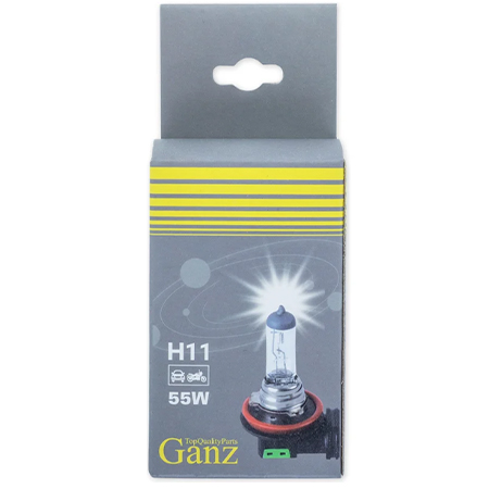 Лампа 12V H11 55W PGJ19-2, Ganz, 1 шт. картон (арт. GIP06019)
