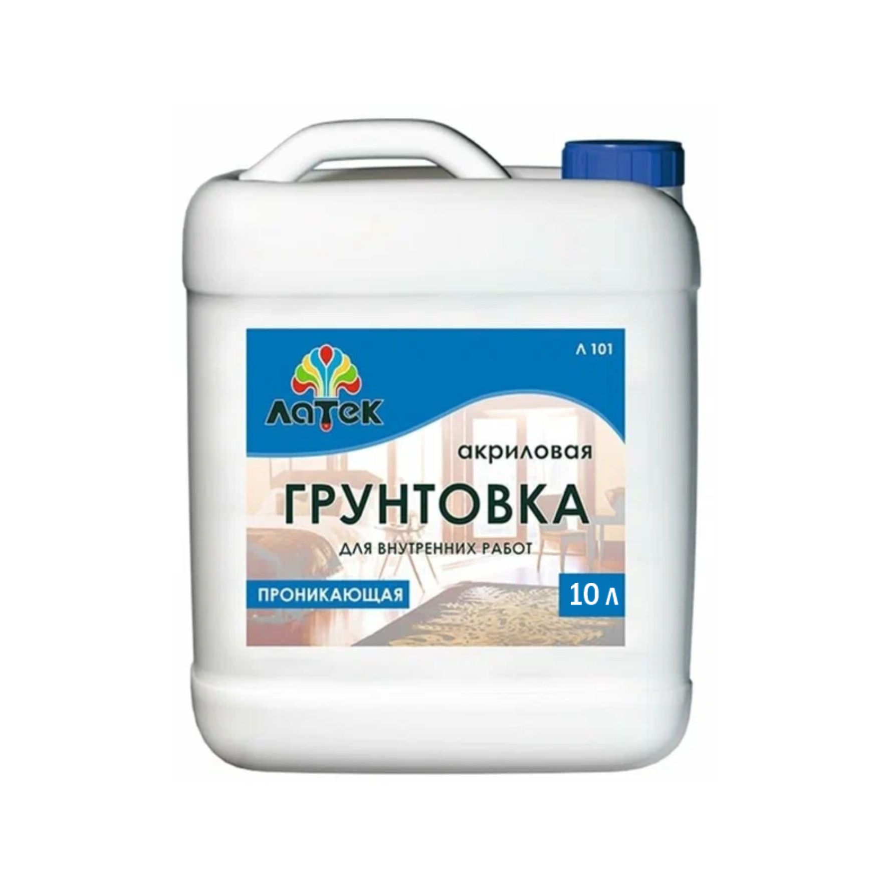 Грунтовка акриловая проникающая для внутренних работ "ЛАТЕК" 10 л Л 101/60