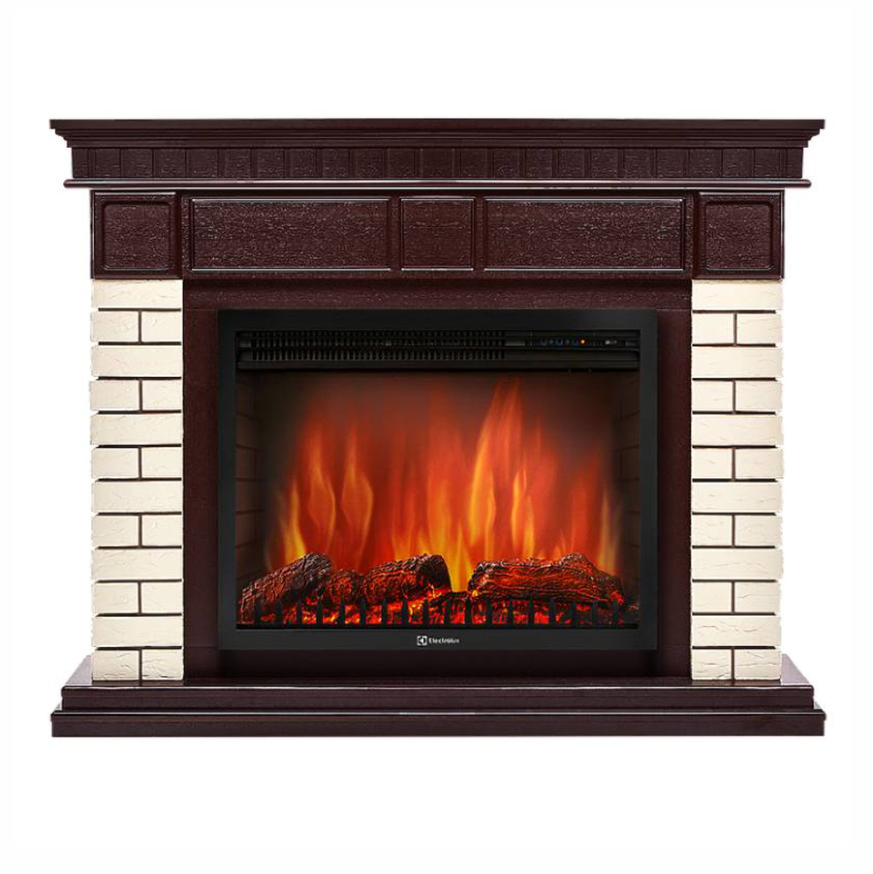 Портал 8 Firelight Bricks 25 камень бежевый, шпон темный дуб