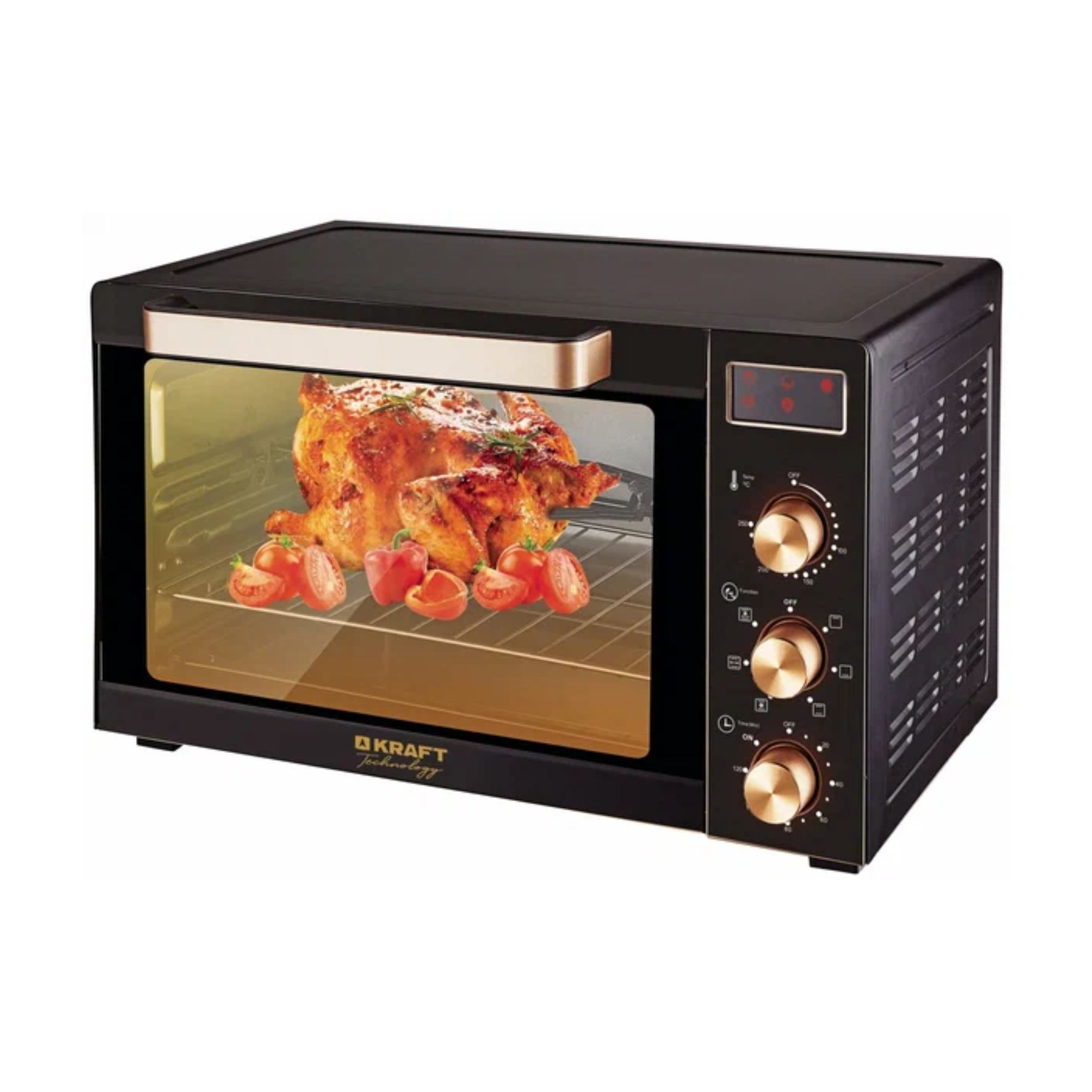 Мини-печь 60л черный/золотой KRAFT Technology TCH-MO 6012 RKDGLB