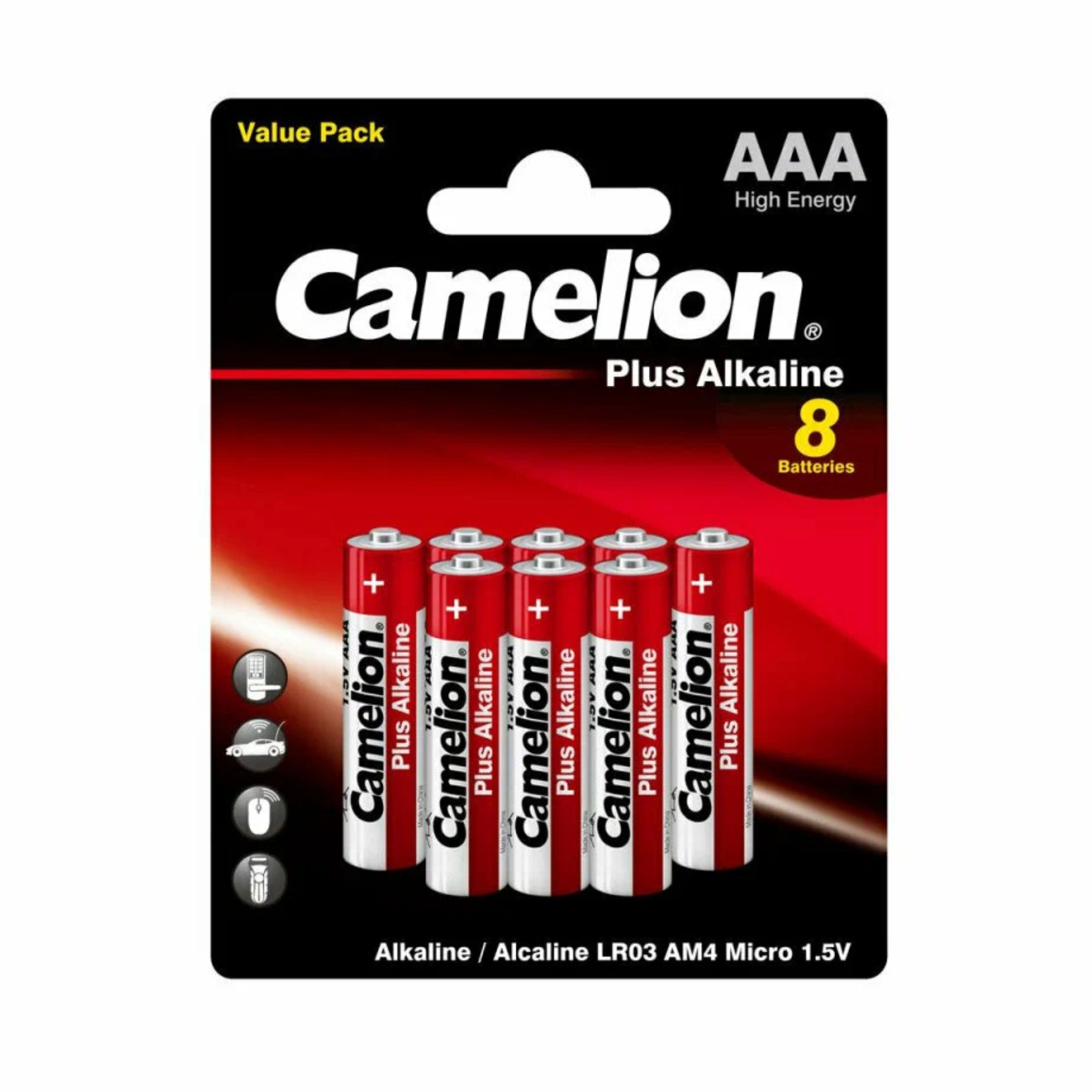 Батарейка «Camelion» Plus Alkaline LR03 BL- 8 (LR03-BP5+3) (5+3xААА-блистер.144 комп.)/14134/007435