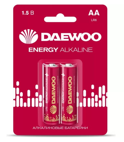 Элемент питания алкалиновый AA/LR6 1.5В Energy Alkaline 2021 BL-2 (уп.2шт) DAEWOO 5029750 RS