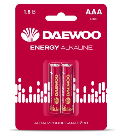 Элемент питания алкалиновый AAA/LR03 1.5В Energy Alkaline 2021 BL-2 (уп.2шт) DAEWOO 5029873 RS