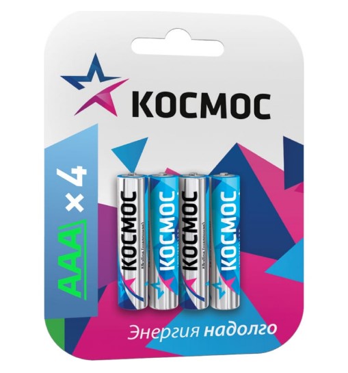 Элемент питания алкалиновый LR LR03 BP-4 (блист.4шт) Космос KOCLR034BL_classic RS