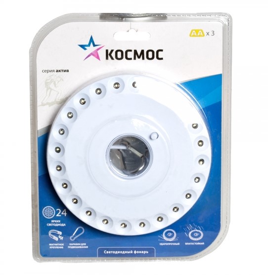 Фонарь LED 3031 (24хLED 4хAA) диск. кемпинг Космос KOC3031LED RS