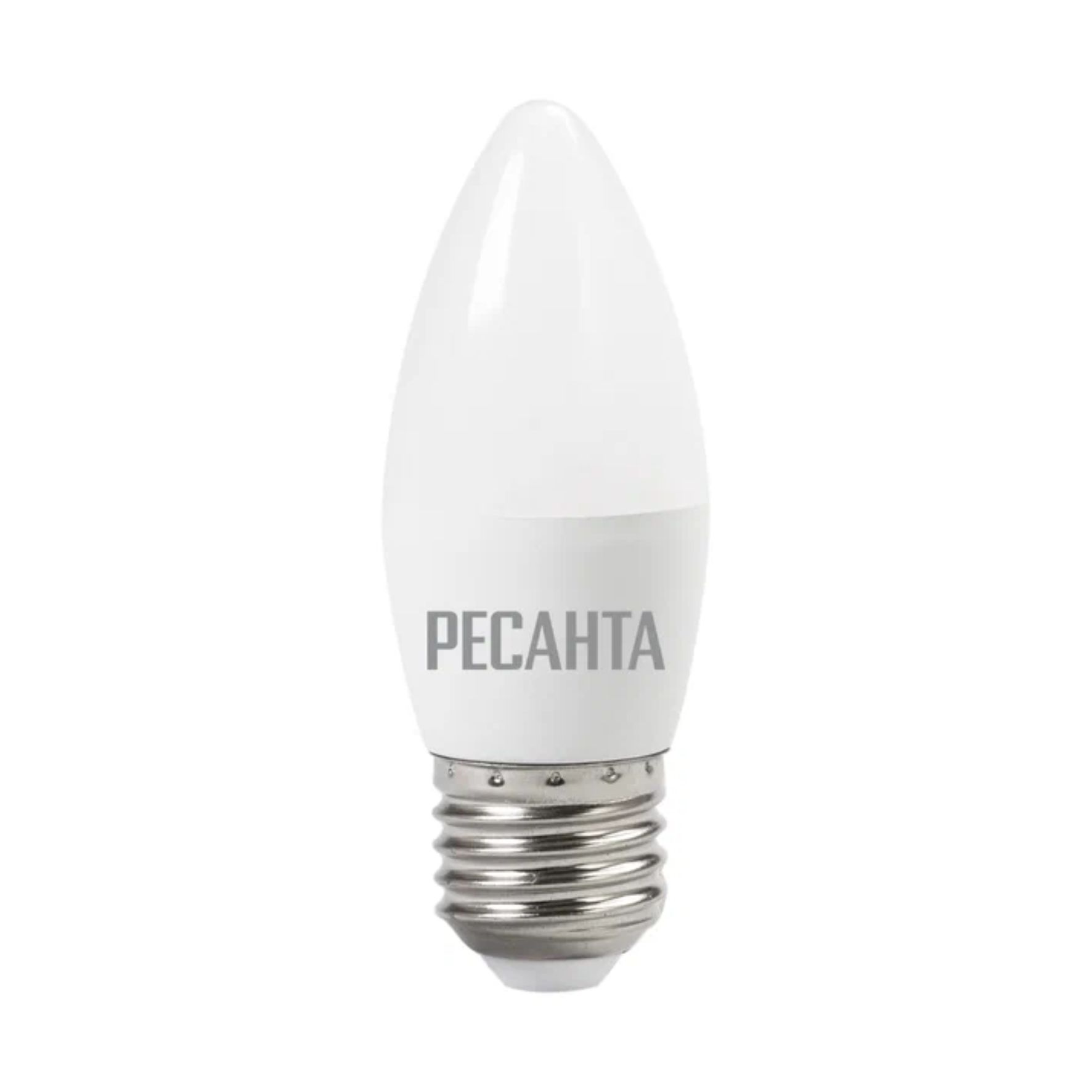Лампа светодиодная LL-R-C37-6W-230-4K-E27 (свеча, 6Вт, нейтр., Е27) Ресанта