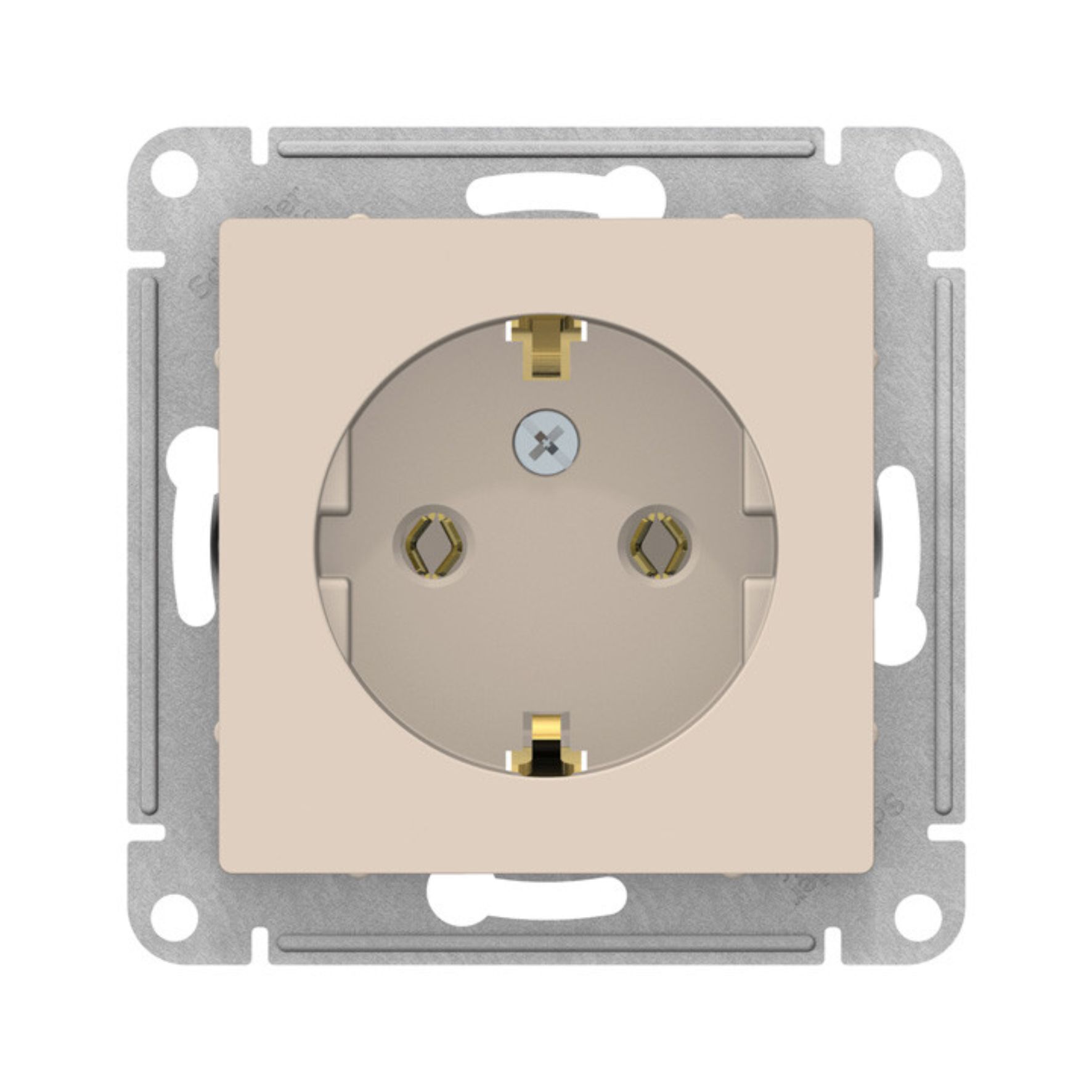 Розетка 1-м СП AtlasDesign 16А IP20 с заземл. механизм беж. SE ATN000243