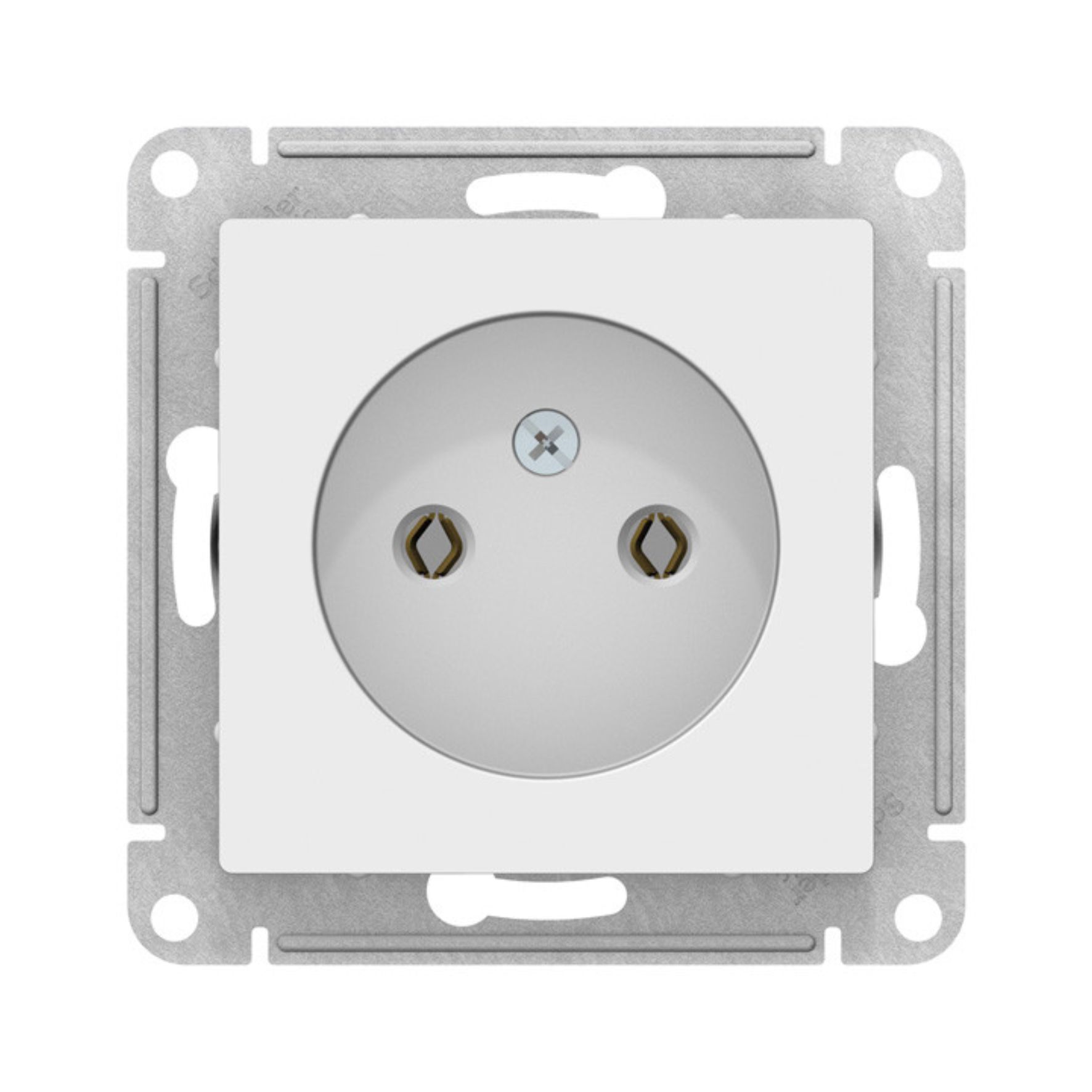 Розетка 1-м СП AtlasDesign 16А IP20 без заземл. без защ. шторок механизм бел. SE ATN000141