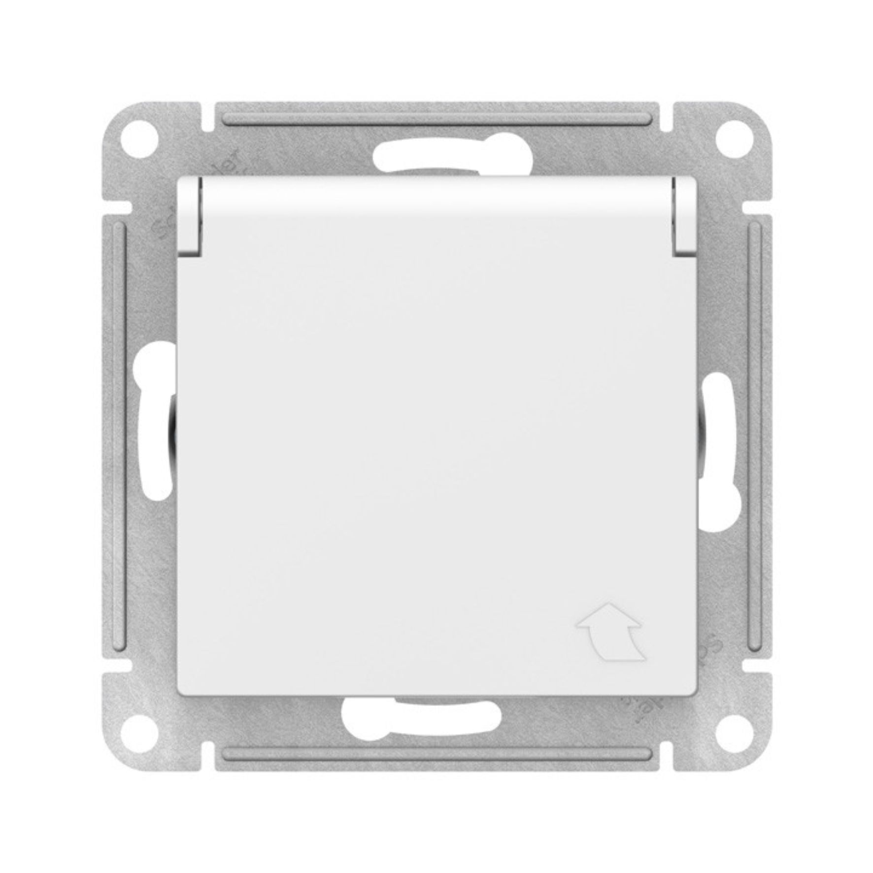 Розетка 1-м СП AtlasDesign 16А IP20 с заземл. защ. шторки с крышкой механизм бел. SE ATN000146