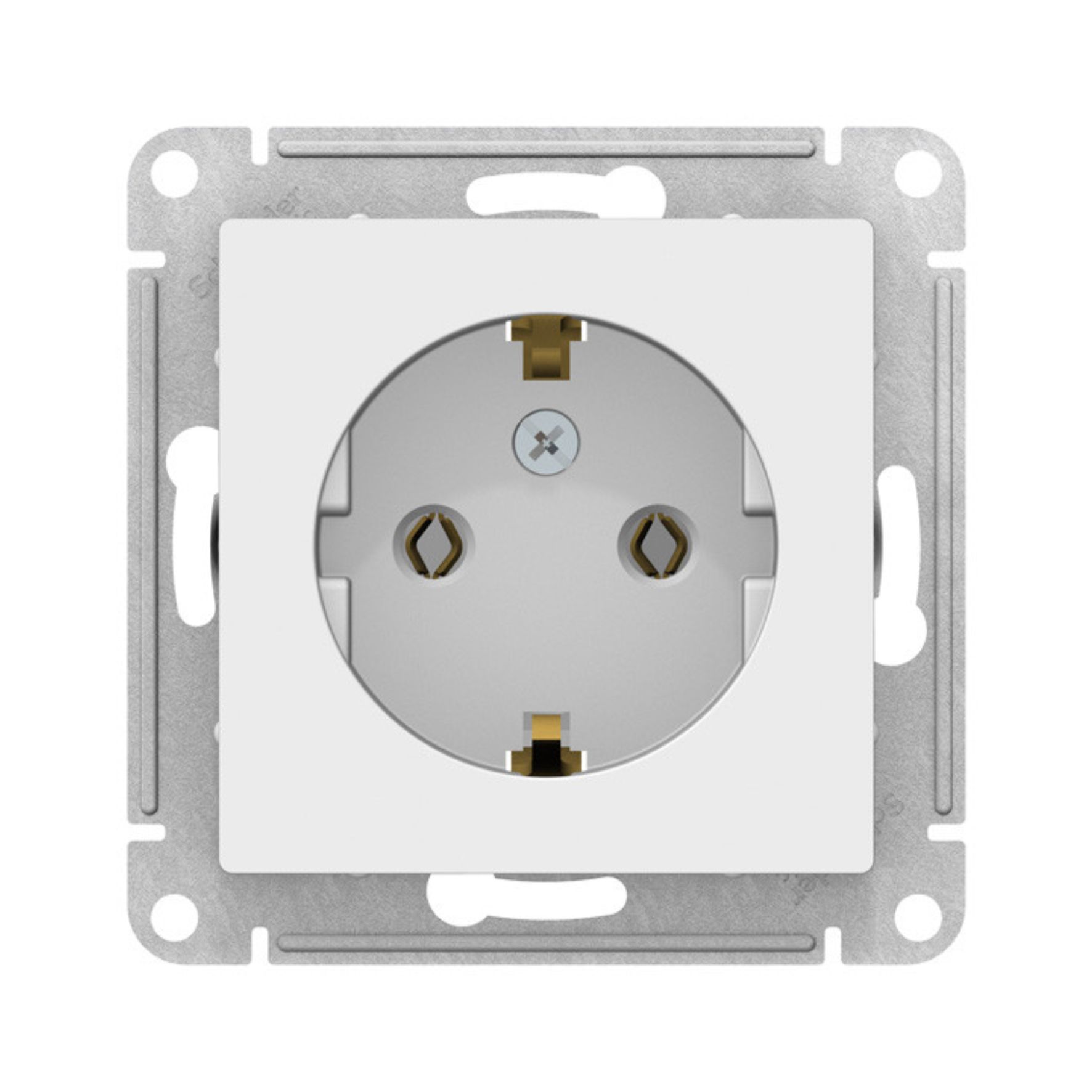 Розетка 1-м СП AtlasDesign 16А IP20 с заземл. механизм бел. SE ATN000143