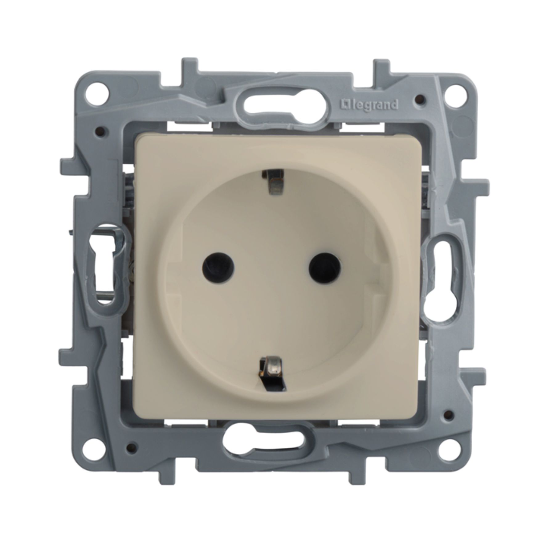 Розетка 1-м СП Etika 16А IP31 250В 2P+E с заземл. защ. шторки сл. кость Leg 672322 RS