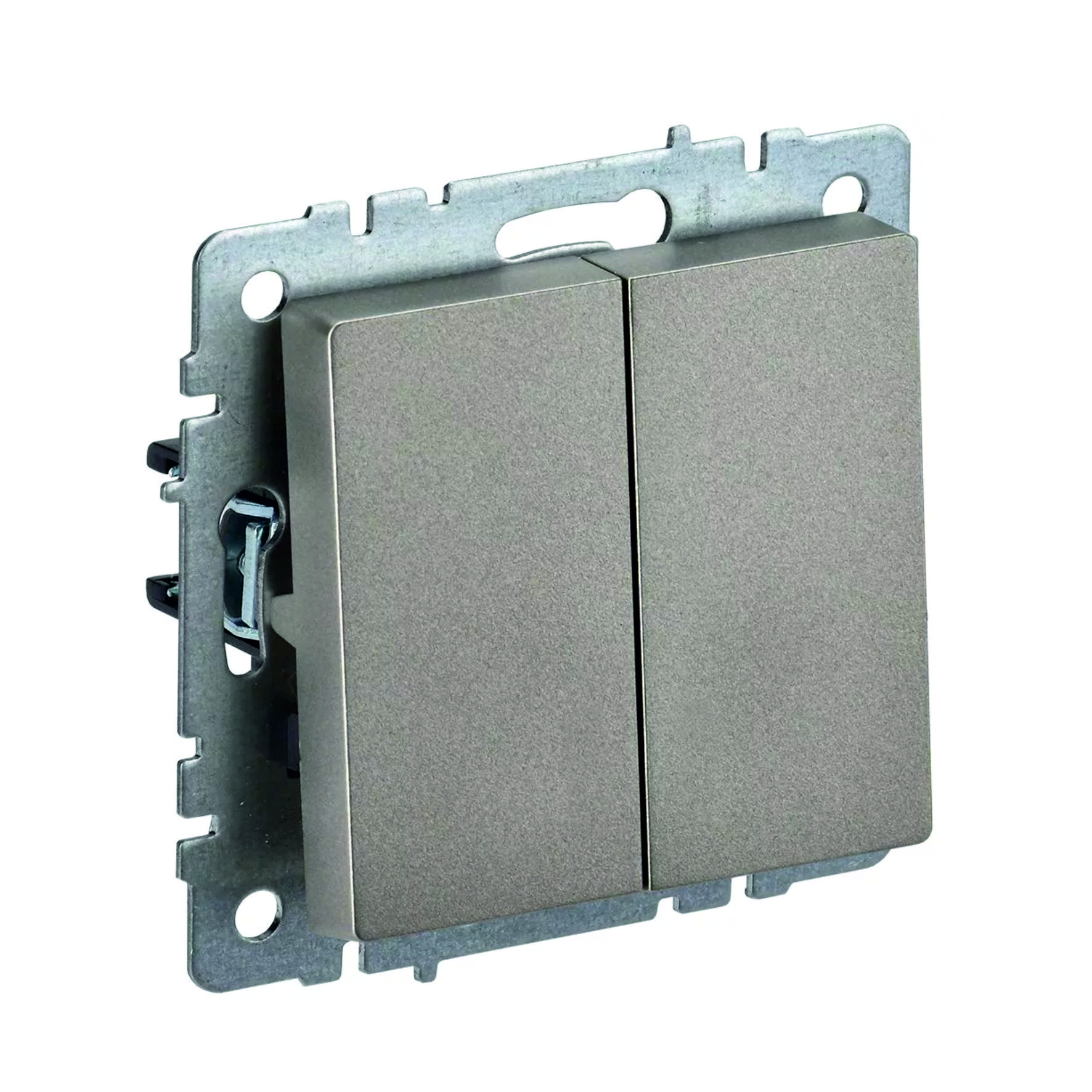 Выключатель проходной 2-кл. СП BRITE ВС10-2-6-БрШ 10А шампань IEK BR-V22-0-10-K37