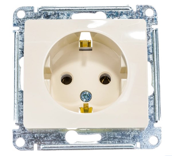 Механизм розетки 1-м СП Glossa 16А IP20 с заземл. беж. SchE GSL000243 RS