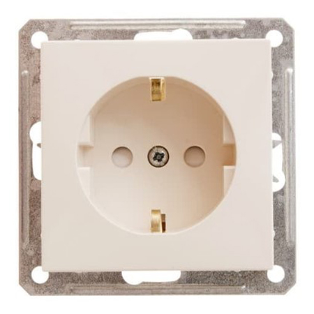 Механизм розетки 1-м СП Glossa 16А IP20 с заземл. защ. шторки беж. SchE GSL000245 RS