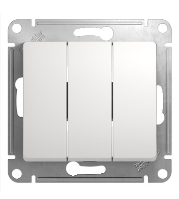 Механизм выключателя 3-кл. СП Glossa 10А IP20 (сх. 1+1+1) 10AX бел. SchE GSL000131 RS