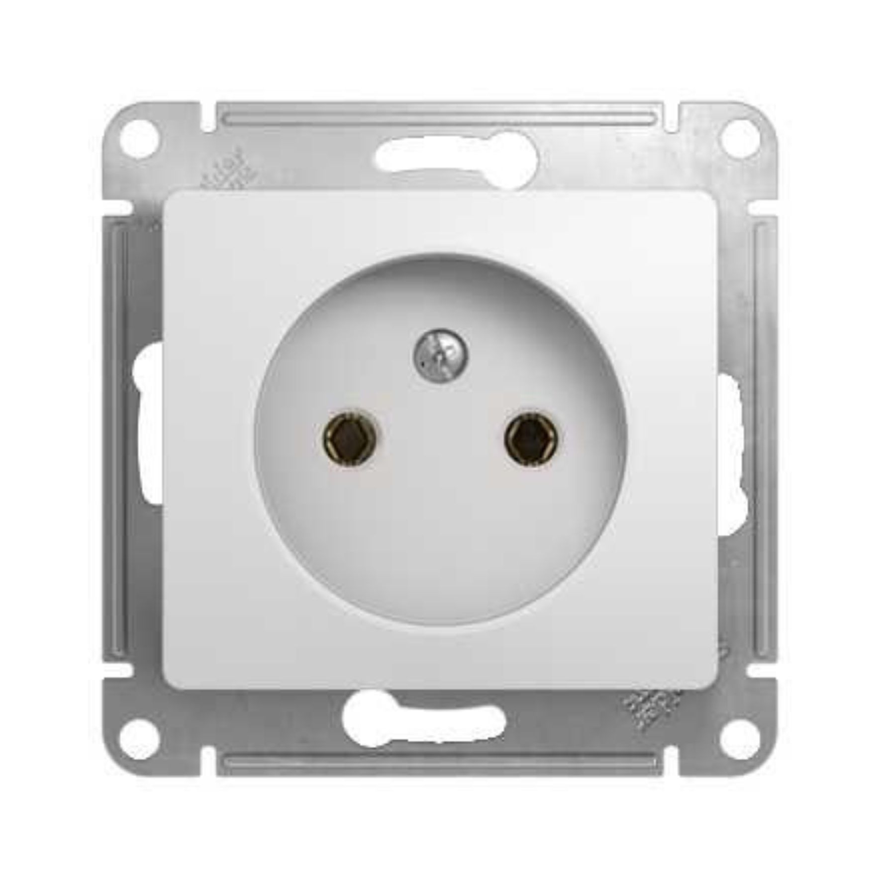 Механизм розетки 1-м СП Glossa 16А IP20 без заземл. бел. SchE GSL000141