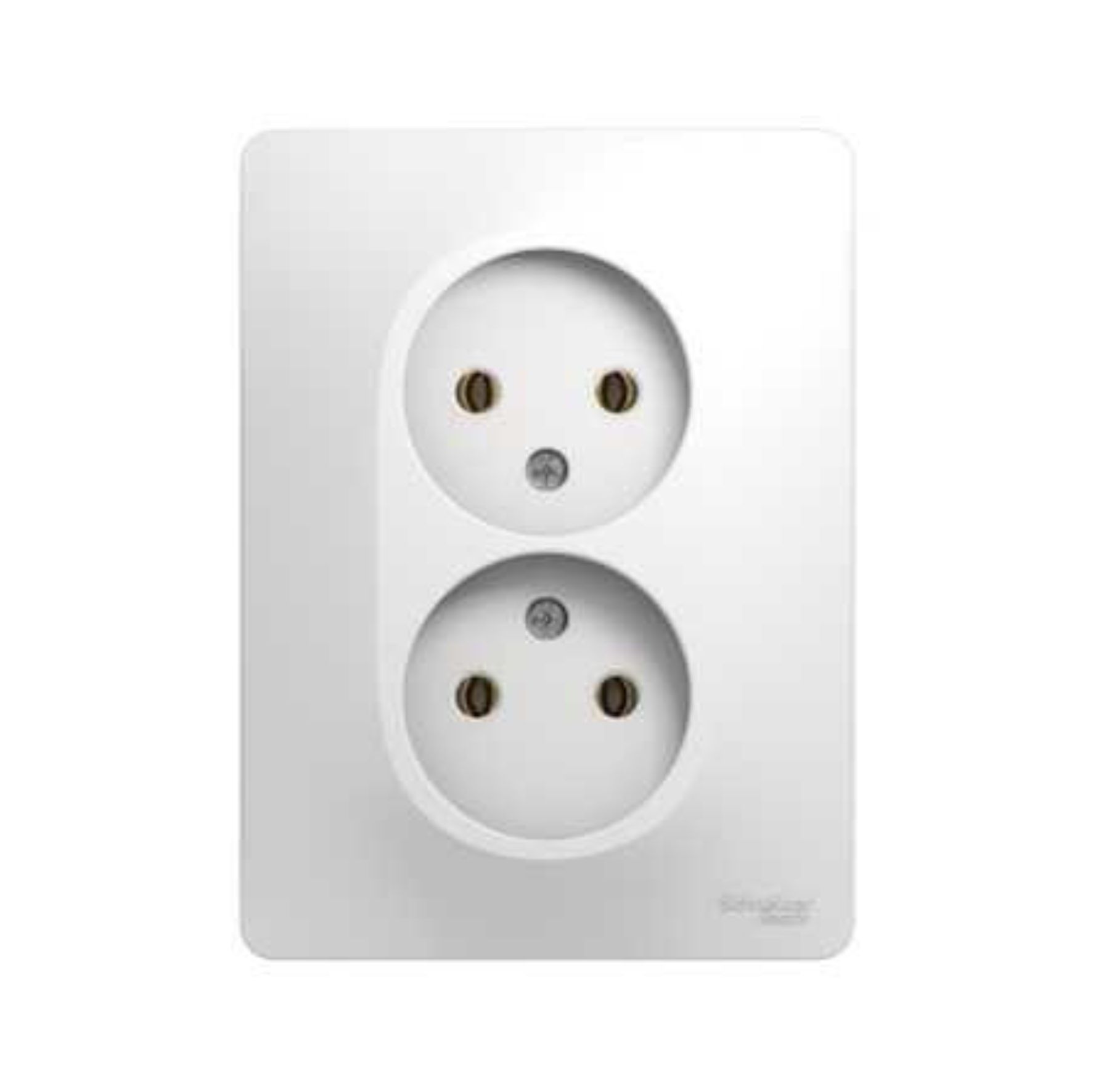 Механизм розетки 2-м СП Glossa 16А IP20 без заземл. бел. SchE GSL000120