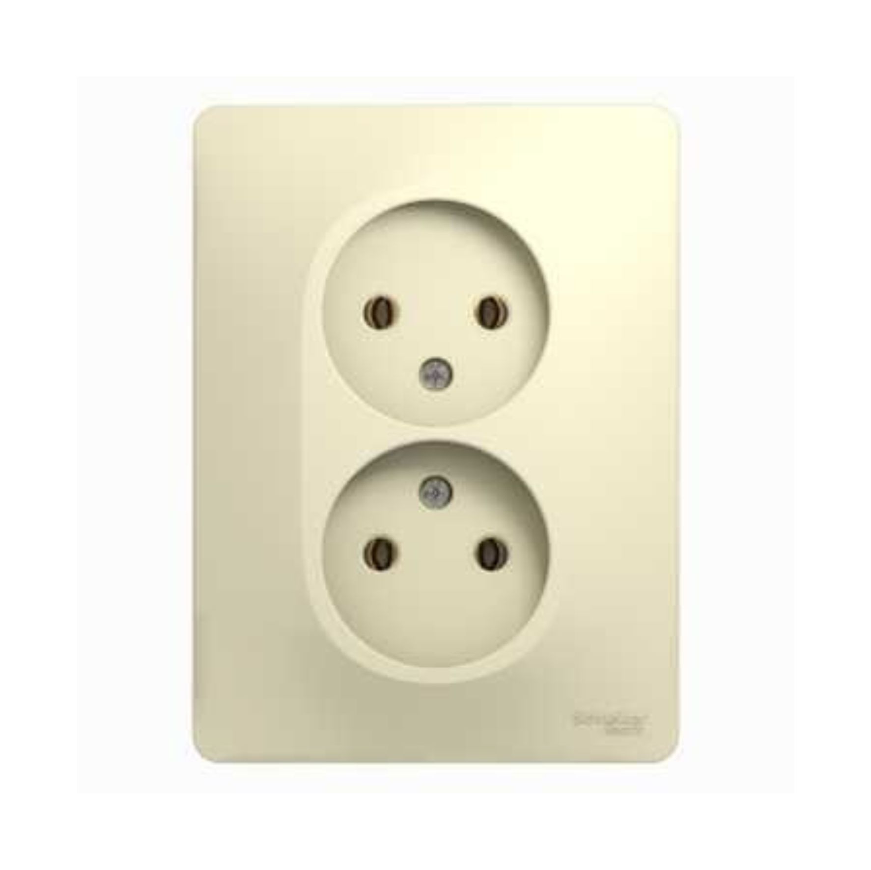 Механизм розетки 2-м СП Glossa 16А IP20 без заземл. беж. SchE GSL000220