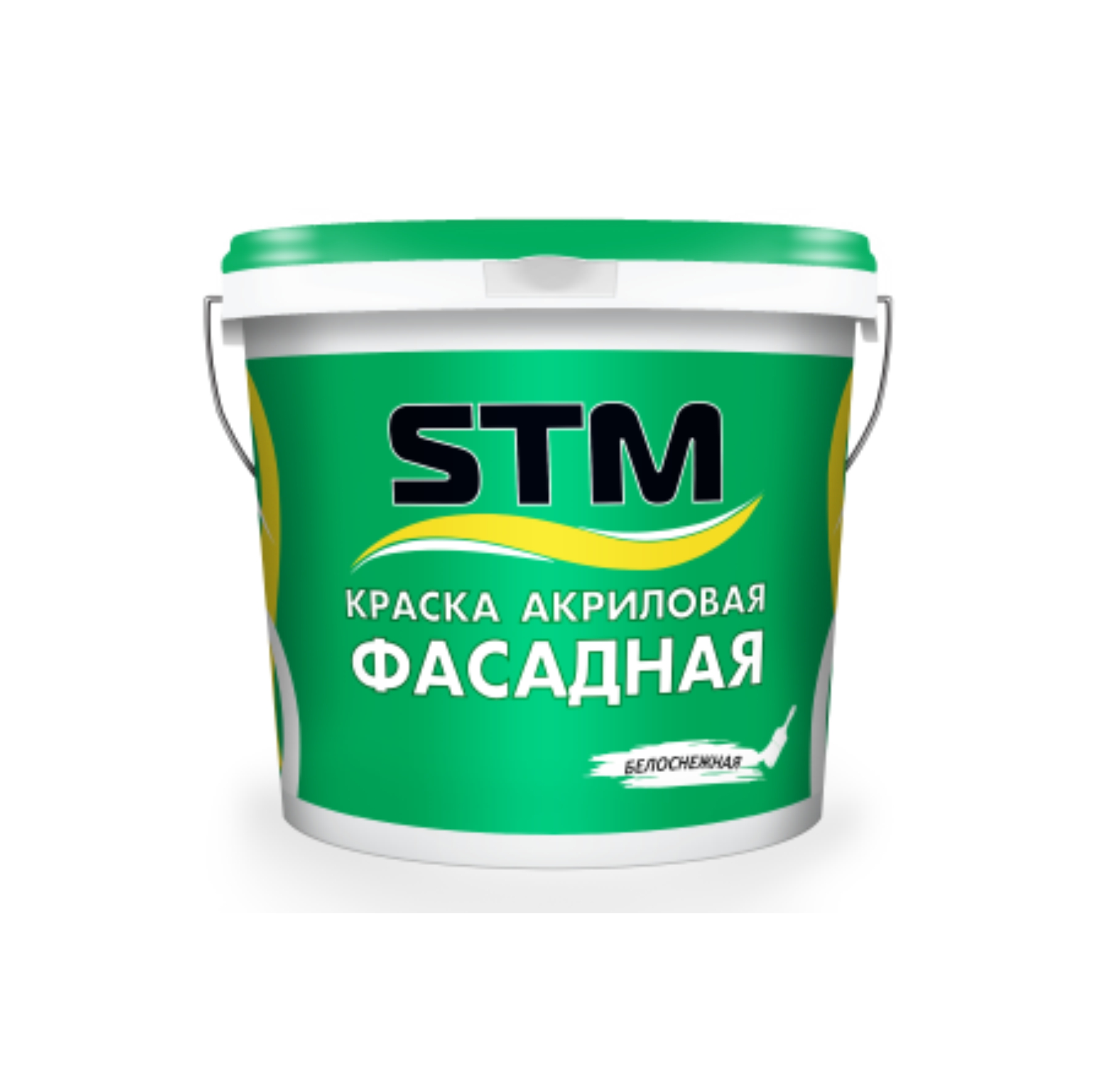 Краска фасадная акриловая матовая белоснежная "STM" 22кг./22